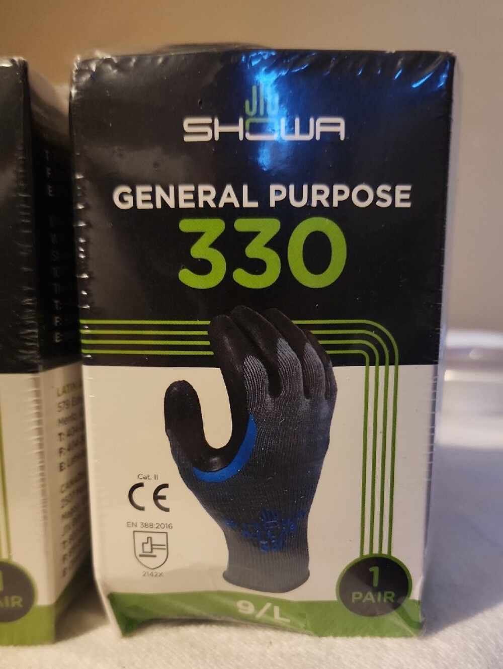 3 Pair: NEW General Purpose 330 Black/Blue Work Gloves - 9/L - Picture 2 of 10